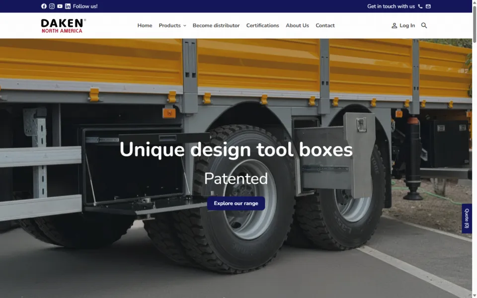 Sito web di Daken North America realizzato da REGICODE