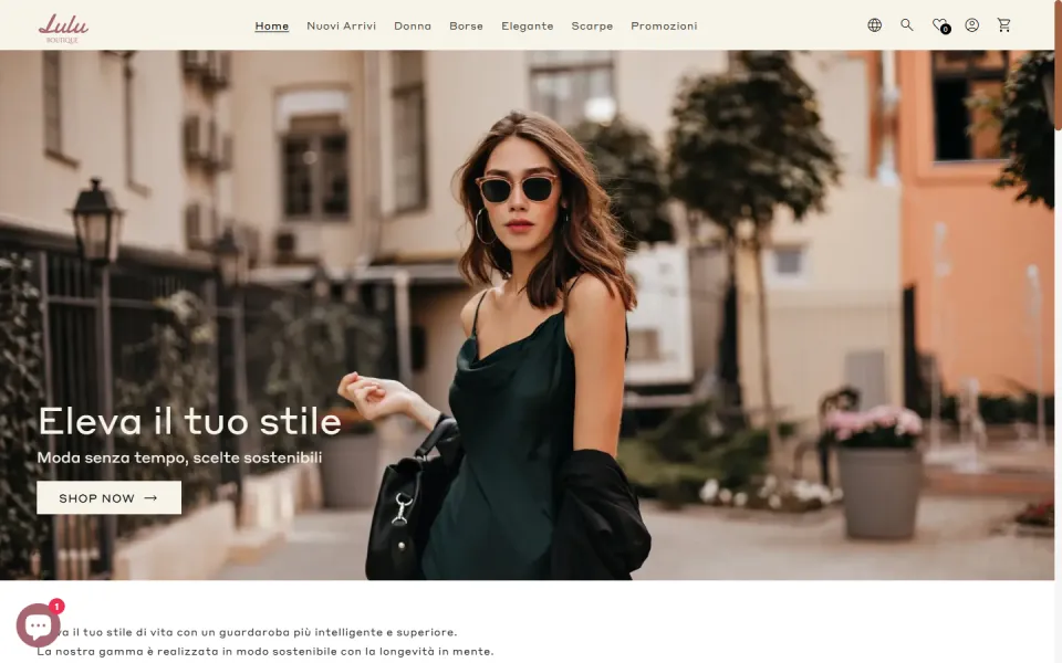 Sito web di Lulu Boutique realizzato da REGICODE